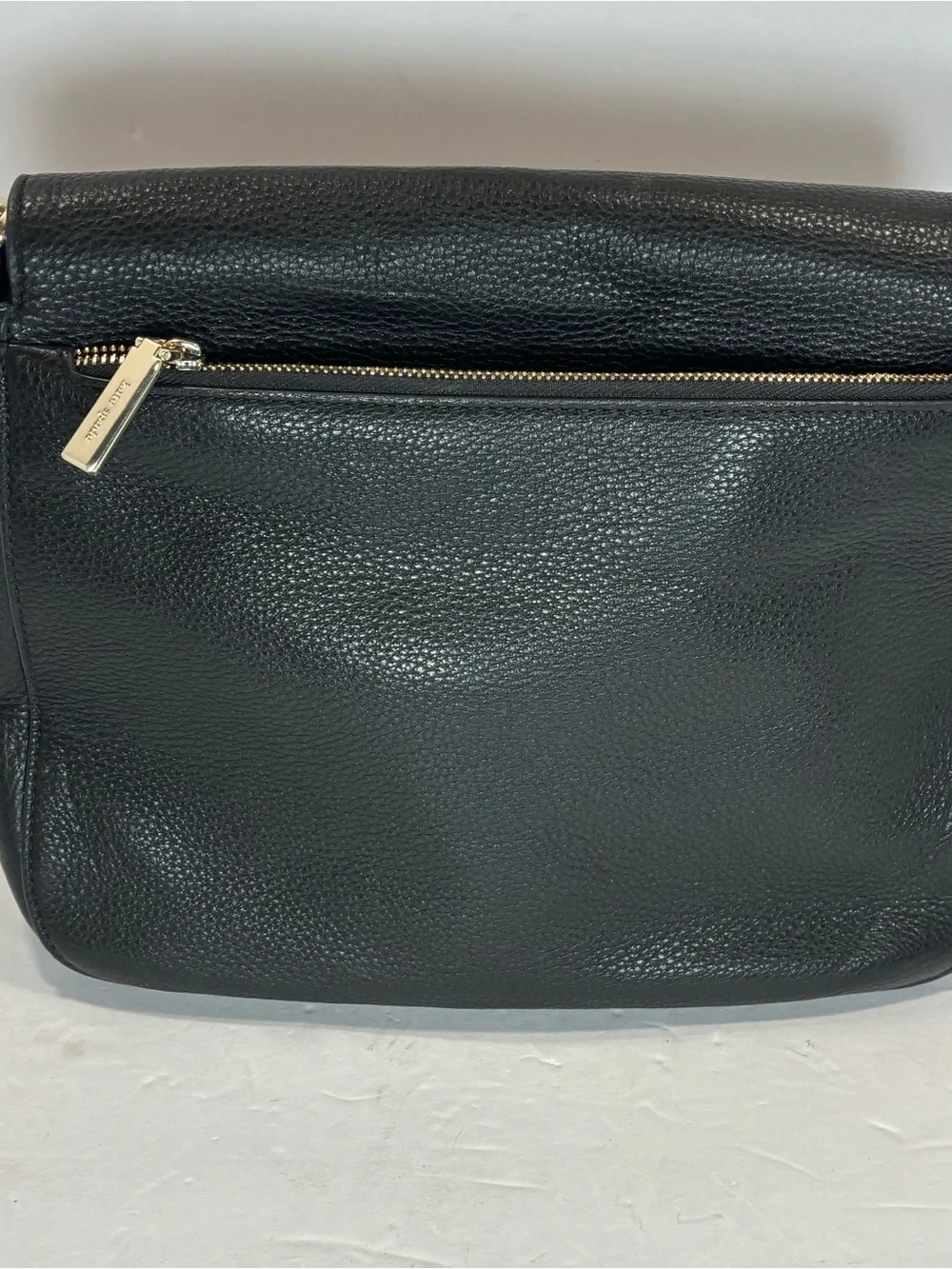 Kate Spade Leila Medium Triple Compartment Black Pebbled Leather Shoulder Bag